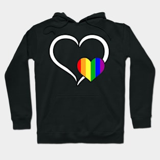 Heart  Flag LGBT-Q Cool Gay Pride Ally Equality Hoodie